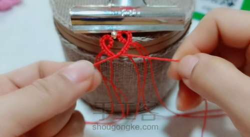 雀头结爱心手绳 第23步