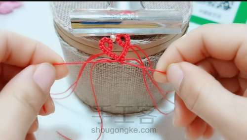 雀头结爱心手绳 第26步
