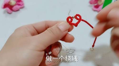雀头结爱心手绳 第40步