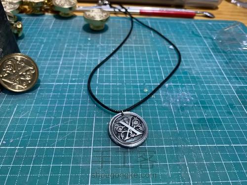 银粘土火漆印风格纯银吊坠 第4步