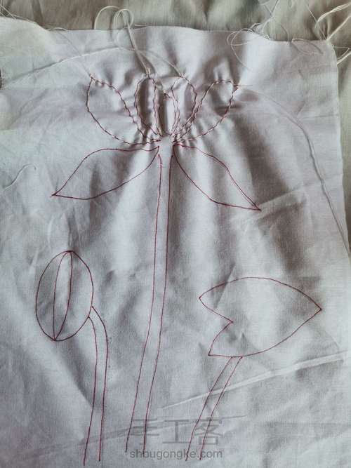 扎染秋日装饰画之《碧荷至秋》 第2步