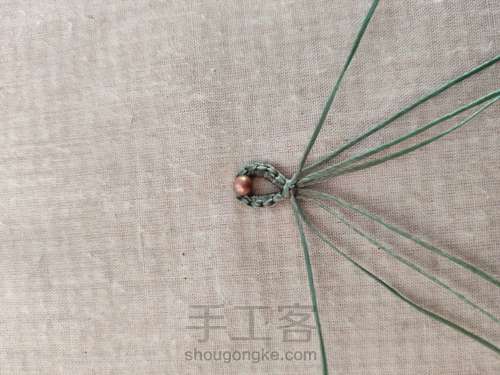 桃心红绳手链 第3步