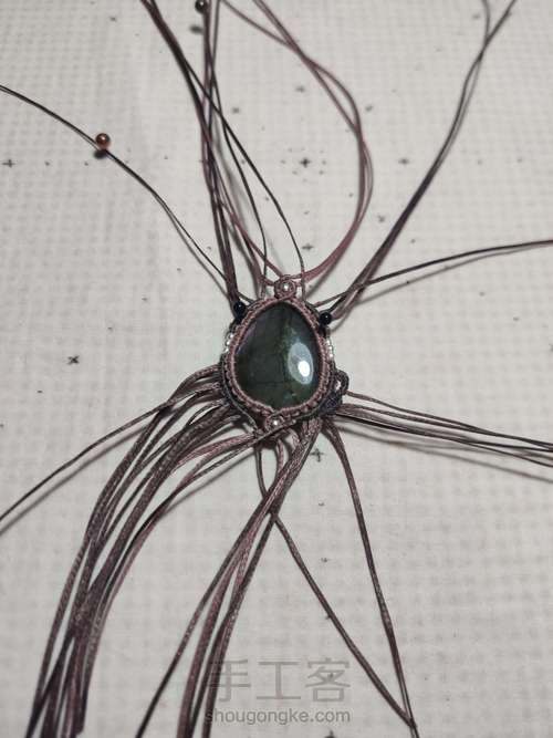 【111 项链】紫拉花边水滴项链 第10步