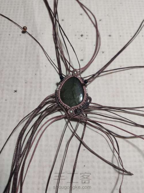 【111 项链】紫拉花边水滴项链 第12步