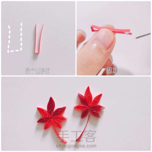 【衍纸🍂教程】枫叶🍁Maple leaf 第2步