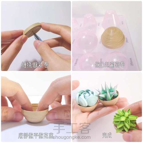 【衍纸😽教程】多肉🧊小精灵③ 第3步