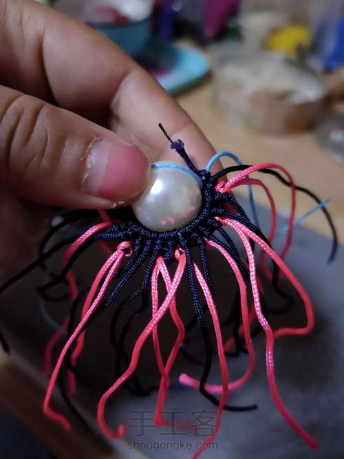 凤冠花嫁刀马旦编绳艺术 第6步