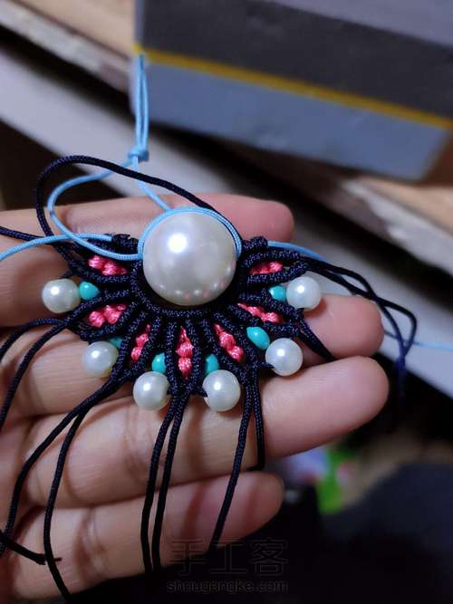 凤冠花嫁刀马旦编绳艺术 第14步