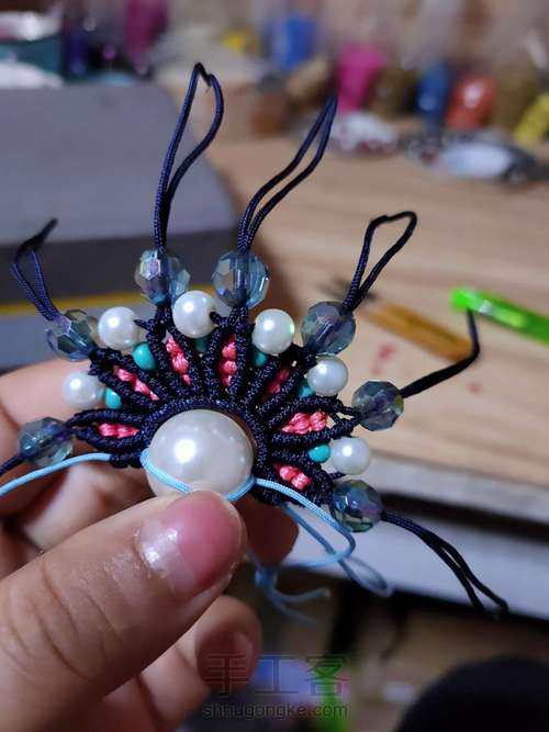 凤冠花嫁刀马旦编绳艺术 第15步