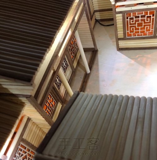 一次性筷子传统四合院 第3步