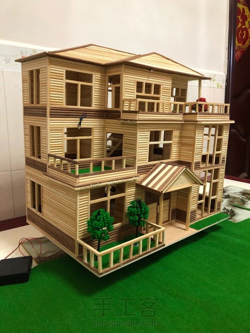 一次性筷子别墅模型 第2步