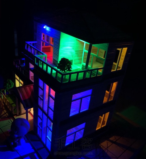 一次性筷子别墅模型 第3步