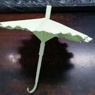 立体小雨伞的折法图解 儿童纸雨伞制作方法