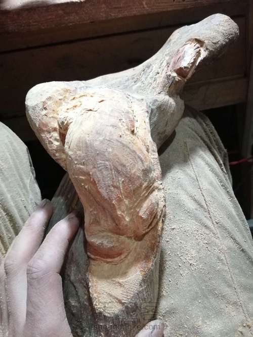 太行崖柏金蟾制作这个有点难度对于新手 第4步