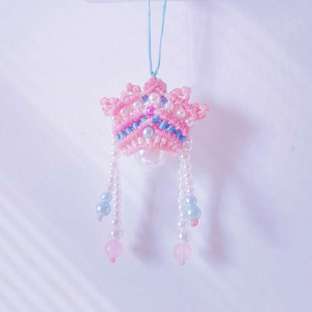 原创简易双面花嫁小吊坠（正面编法）