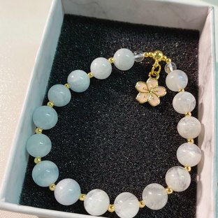 水晶手链之海蓝宝蓝月光