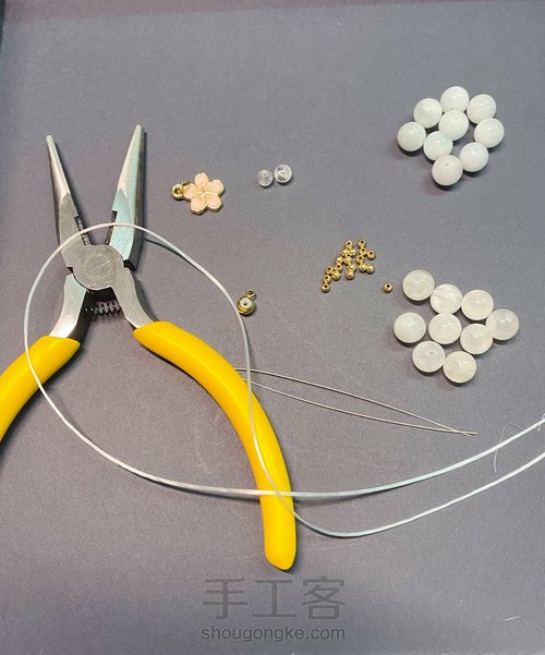 水晶手链之海蓝宝蓝月光 第1步