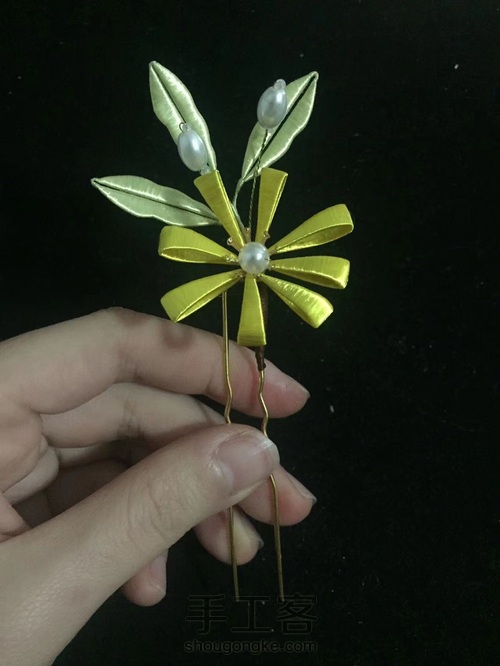 小雏菊缠花发簪 第10步