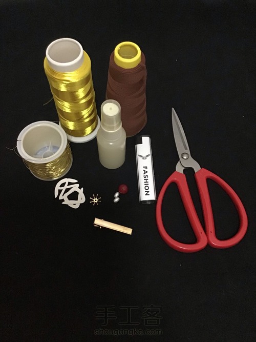 小蝴蝶缠花发卡 第1步