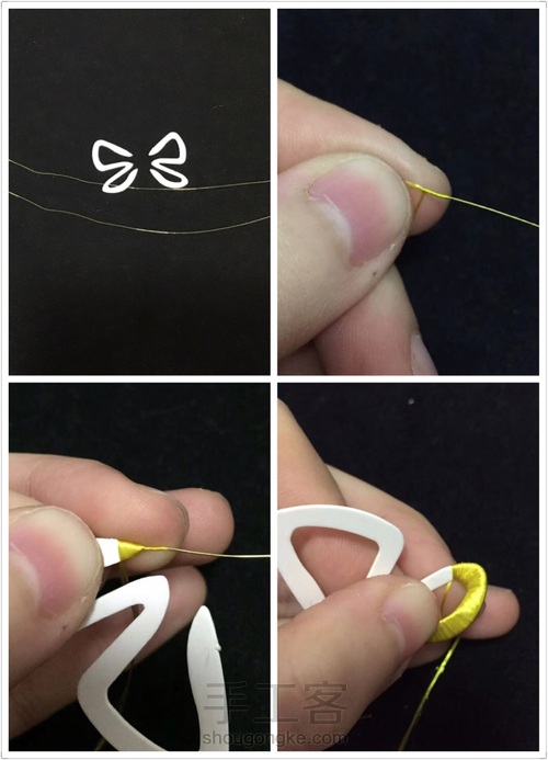 小蝴蝶缠花发卡 第2步