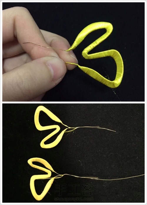 小蝴蝶缠花发卡 第3步