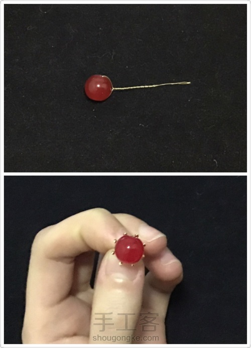 小蝴蝶缠花发卡 第4步