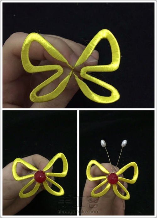 小蝴蝶缠花发卡 第6步