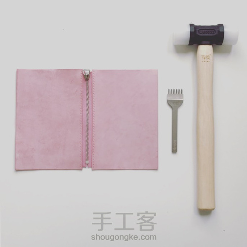 物致WUZHI手工皮具教程 | 做一只有魔法的拉链手包 第14步