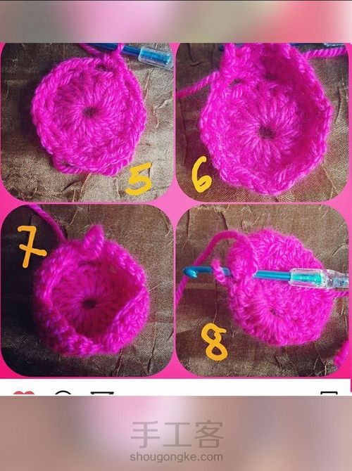 （转载教程）美丽的立体花片教程 第2步