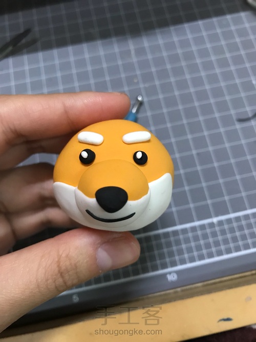 #招财秋田犬#超轻黏土摆件 第9步