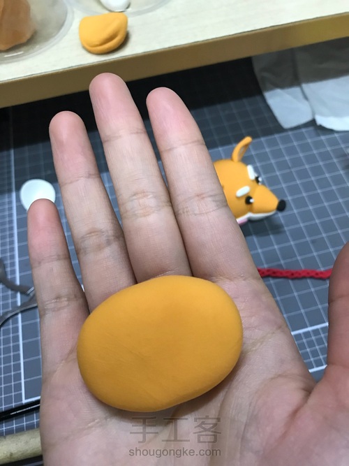 #招财秋田犬#超轻黏土摆件 第13步