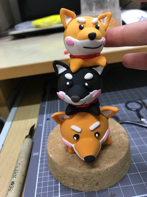 #招财秋田犬#超轻黏土摆件 第21步