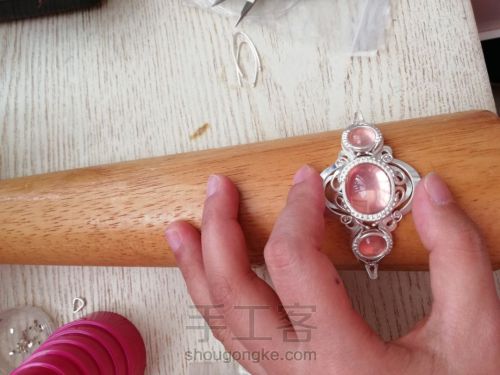 粉水晶纯银绕线手镯教程 第9步