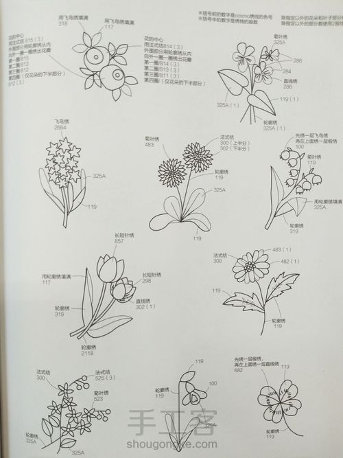 超简单的动植物刺绣图案集带教程（转载） 第17步