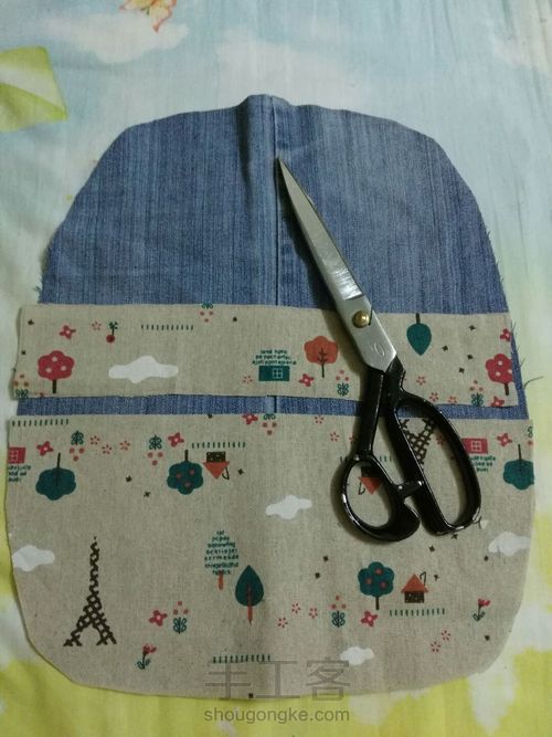 田园牛仔背包 第4步