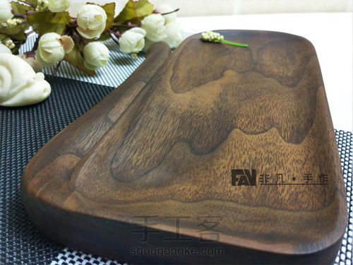 【非凡工作室】寂寞的喵星人黑胡桃木零食盘 第11步