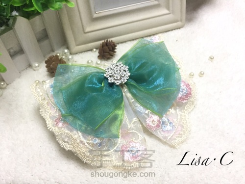 蕾丝蝴蝶结，满满的少女心 第1步