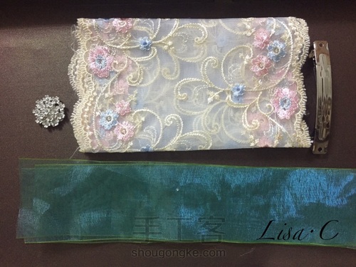 蕾丝蝴蝶结，满满的少女心 第2步