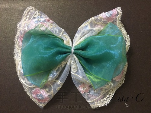 蕾丝蝴蝶结，满满的少女心 第11步
