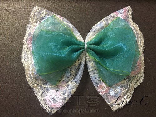 蕾丝蝴蝶结，满满的少女心 第12步