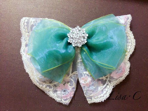 蕾丝蝴蝶结，满满的少女心 第16步