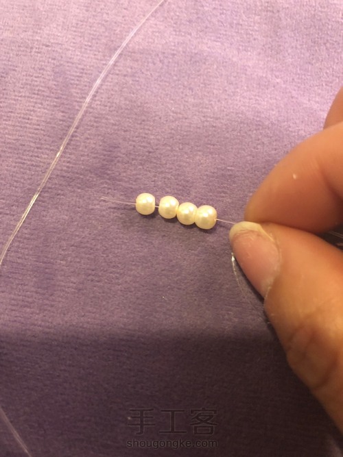 手工串珠 美美的珍珠球球 第5步