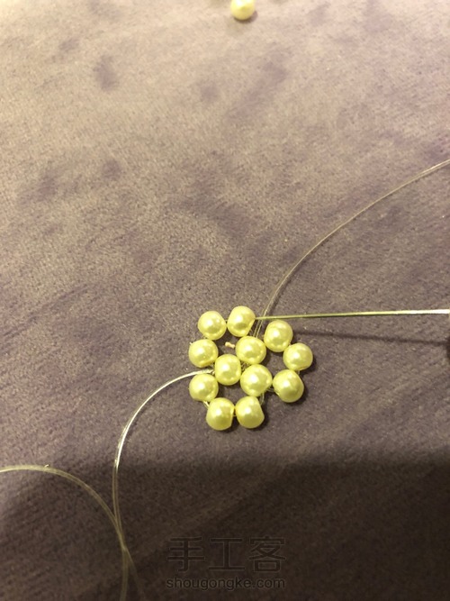 手工串珠 美美的珍珠球球 第14步