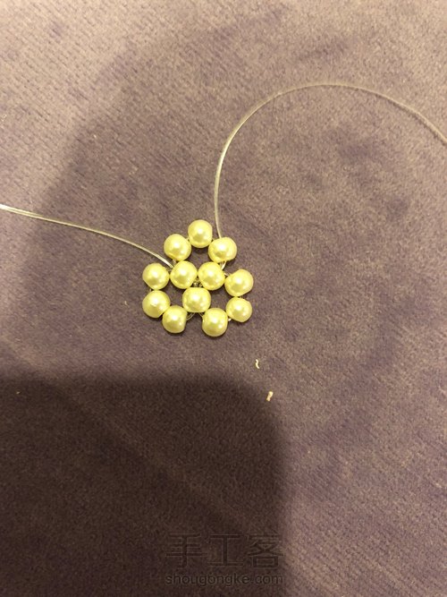 手工串珠 美美的珍珠球球 第15步