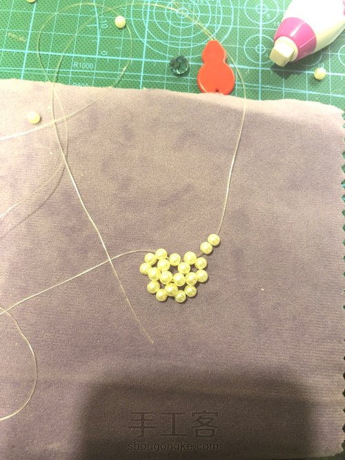 手工串珠 美美的珍珠球球 第24步