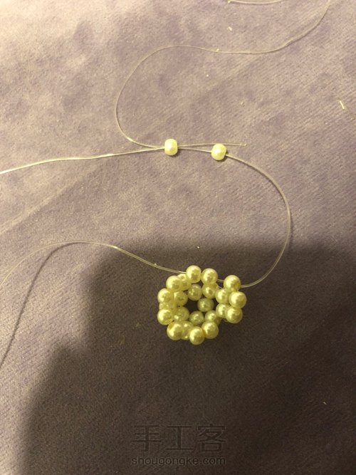 手工串珠 美美的珍珠球球 第34步