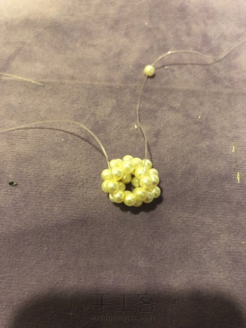 手工串珠 美美的珍珠球球 第38步