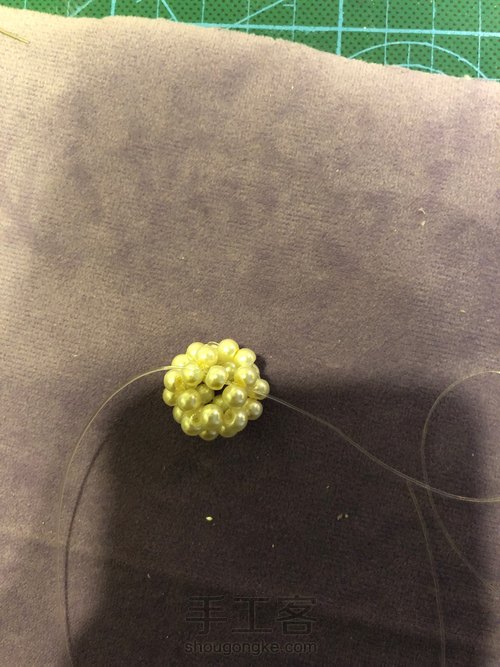 手工串珠 美美的珍珠球球 第40步