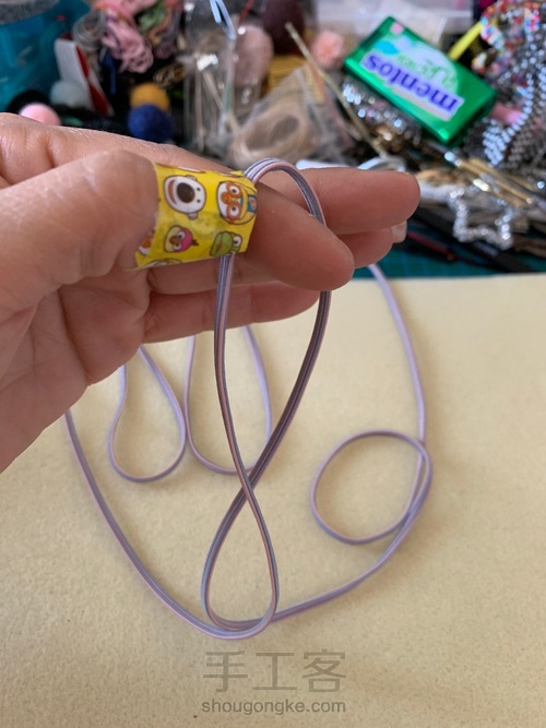 松紧带中国结发绳 发圈 第1步