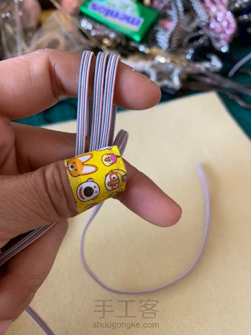 松紧带中国结发绳 发圈 第2步